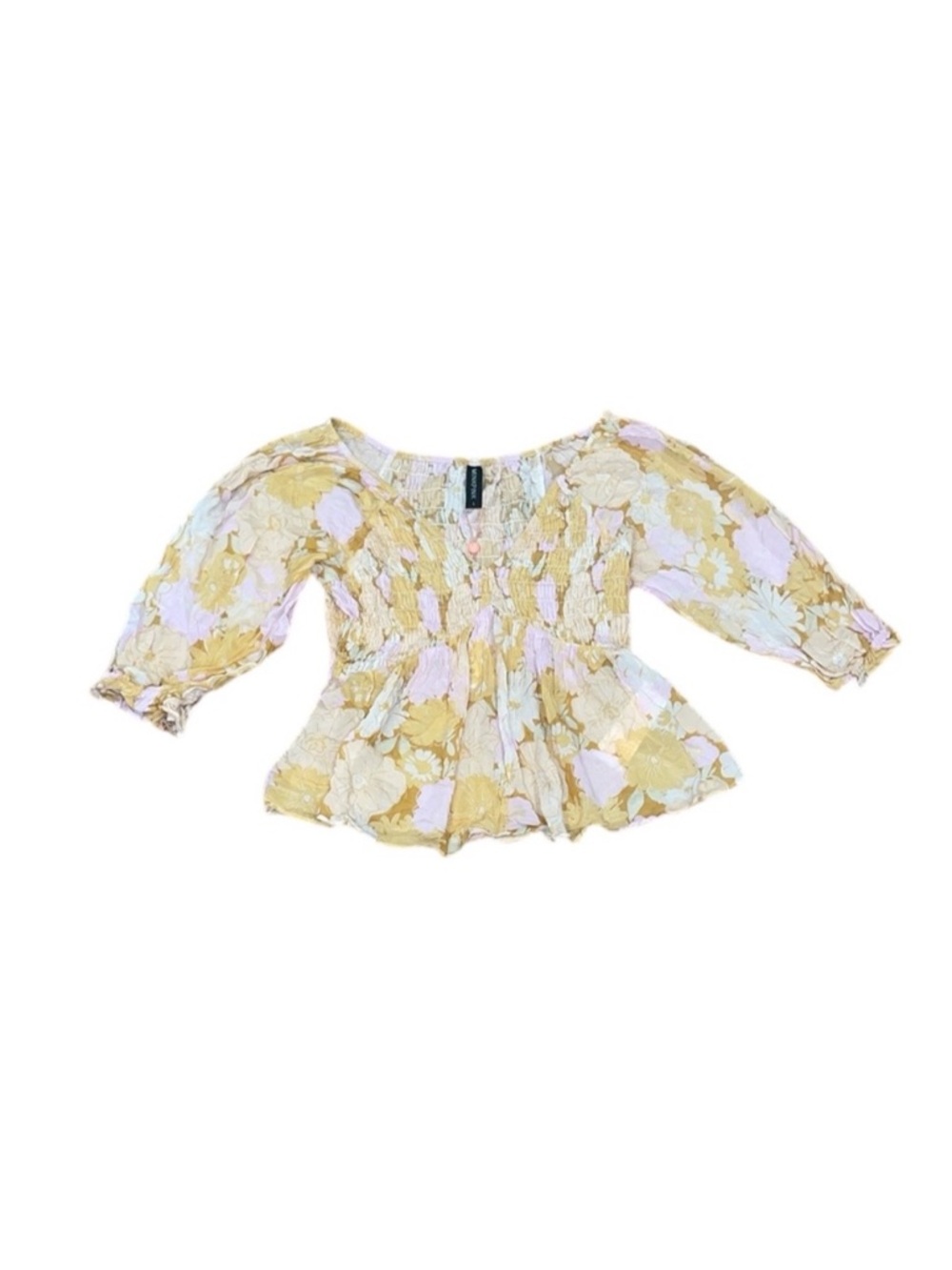 NWT minkpink yellow floral blouse